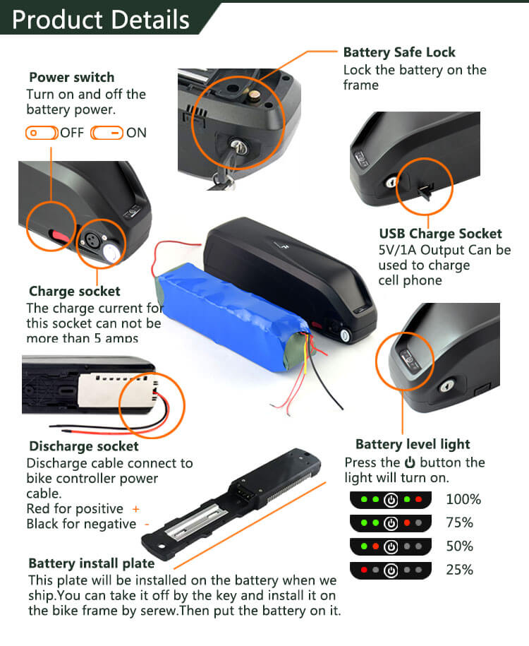 Hailong Electric Scooter Ebike Battery 48V 15Ah Ainbattery